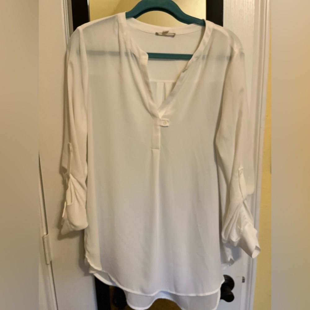 Pleione white blouse size XL LIKE NEW - Picture 1 of 2